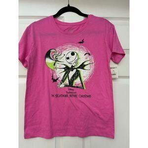 Disney Nightmare Before Christmas Jack Skellington Pink T-Shirt Womens‎ XL 14-16
